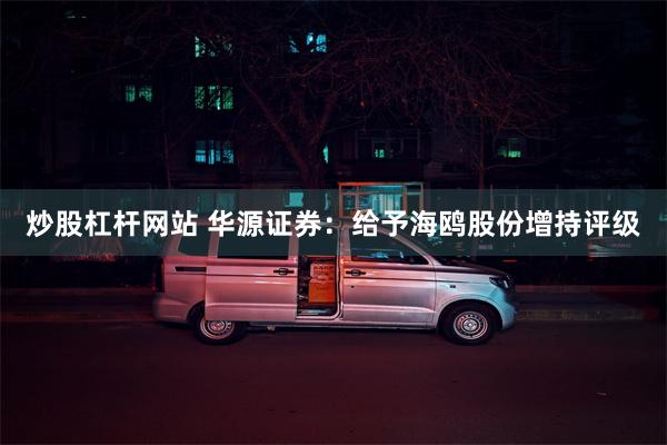 炒股杠杆网站 华源证券：给予海鸥股份增持评级