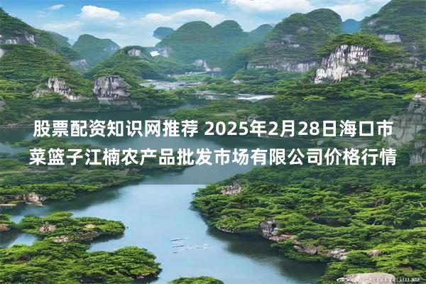 股票配资知识网推荐 2025年2月28日海口市菜篮子江楠农产品批发市场有限公司价格行情