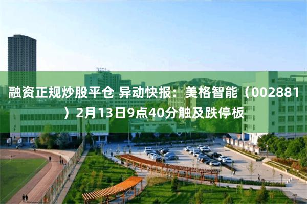 融资正规炒股平仓 异动快报：美格智能（002881）2月13日9点40分触及跌停板