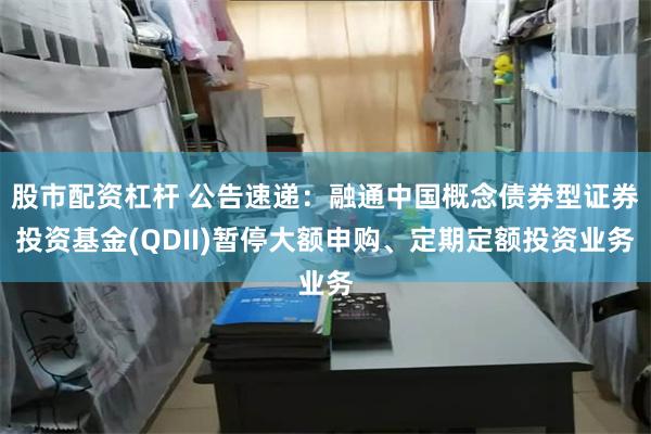 股市配资杠杆 公告速递：融通中国概念债券型证券投资基金(QDII)暂停大额申购、定期定额投资业务